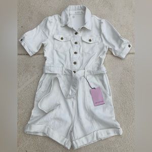 AVEC Les Filles one piece with shorts size m color white.